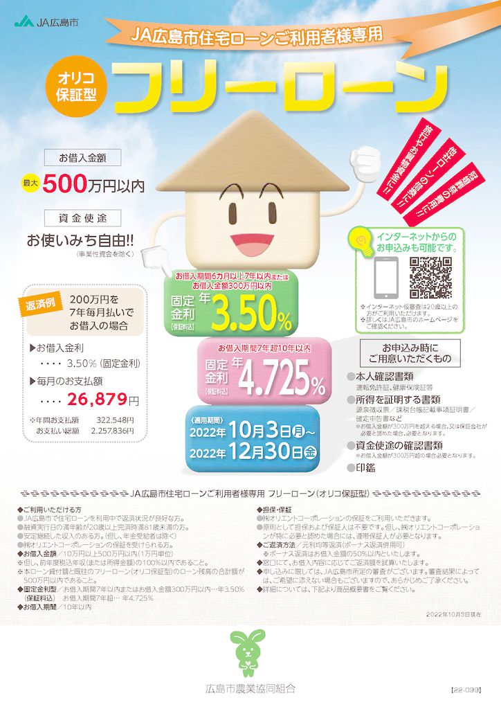 融資商品一覧 | JA広島市